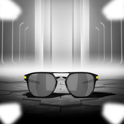 Oakley Latch Alpha Metal Black/Yellow Frame Prizm Black Grey Sunglass - InstaSport