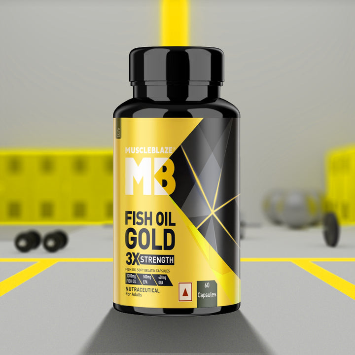 MuscleBlaze Omega 3 Fish Oil Gold 3x Triple Strength (EPA & DHA) - 60 Capsules