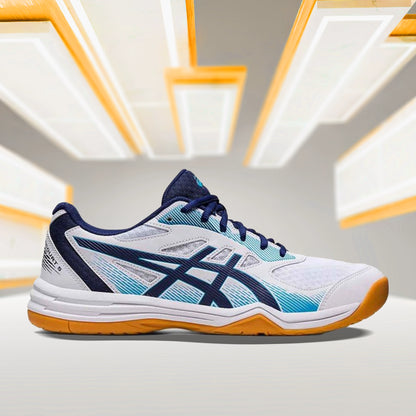 ASICS Upcourt 5 Men's Badminton Shoes White / Indigo Blue