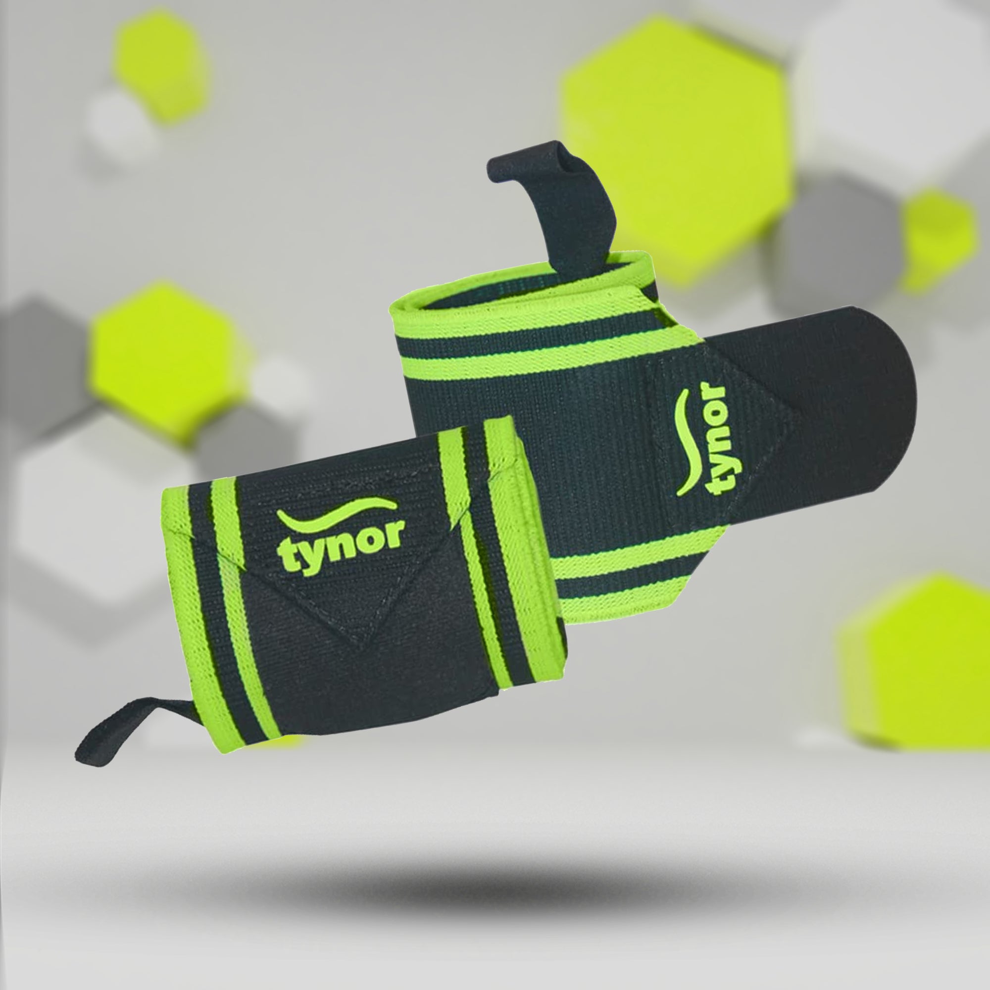Tynor Wrist Wrap With Thumb Loop - Black & Green (Pack of 2) - InstaSport