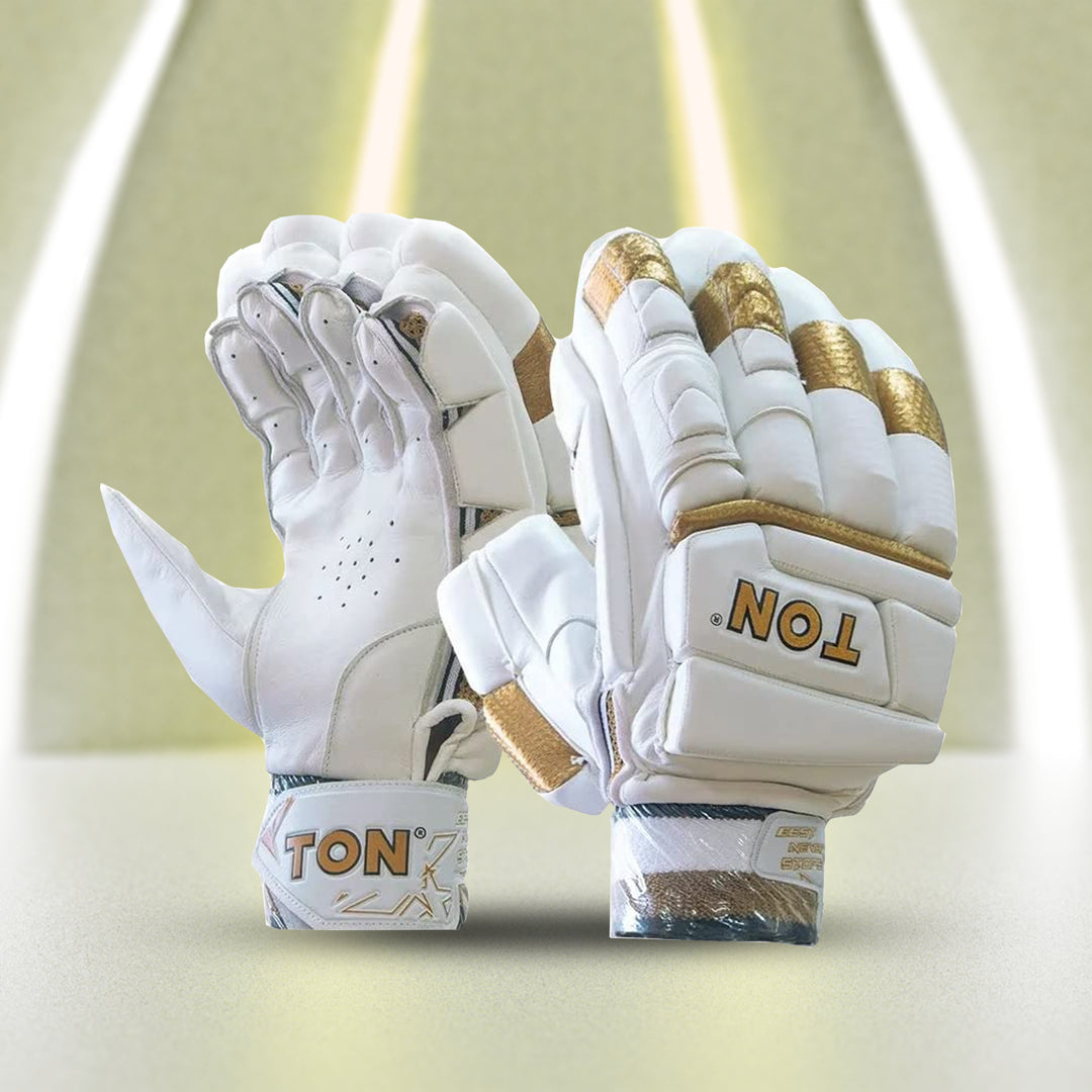 SS Ton Golden Gutsy Cricket Batting Gloves - InstaSport