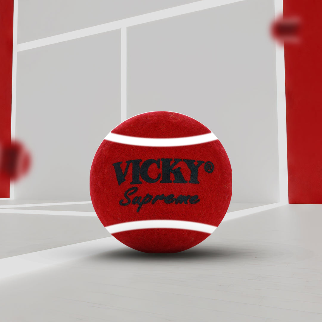 Vicky Supreme Heavy Tennis Balls - Maroon (Pack of 9) - InstaSport