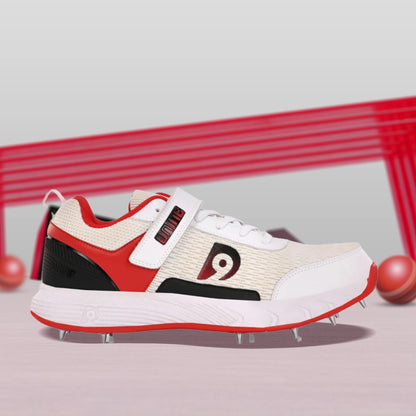 D9 Warrior - 1 Cricket Shoes - White/Red