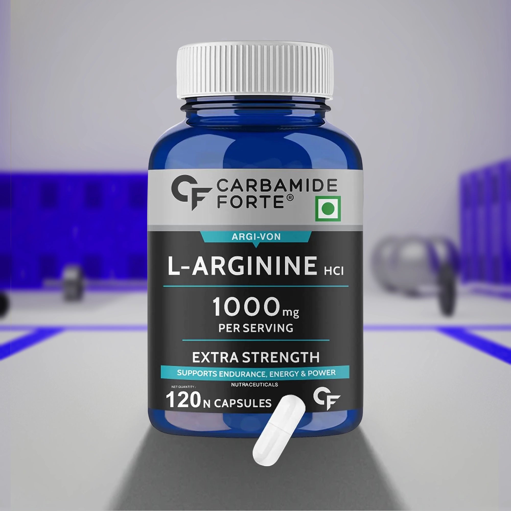 Carbamide Forte L-Arginine 1000mg Supplement Per Serving - 120 Veg Capsules