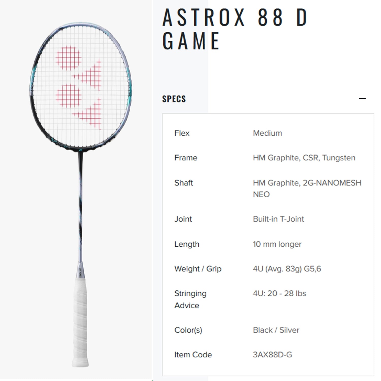 Yonex Astrox 88d Game (2nd Gen) Badminton Racket