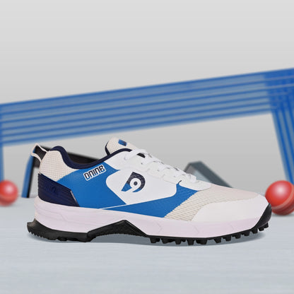 D9 Force-2 Rubber Studs Shoes - White/Navy Blue