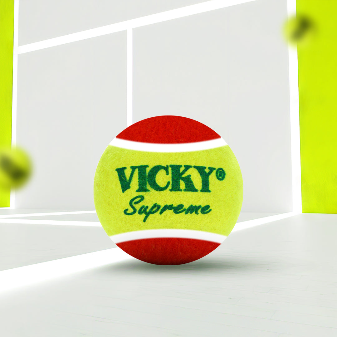 Vicky Supreme Heavy Tennis Balls - Double Colour (Pack of 6) - InstaSport