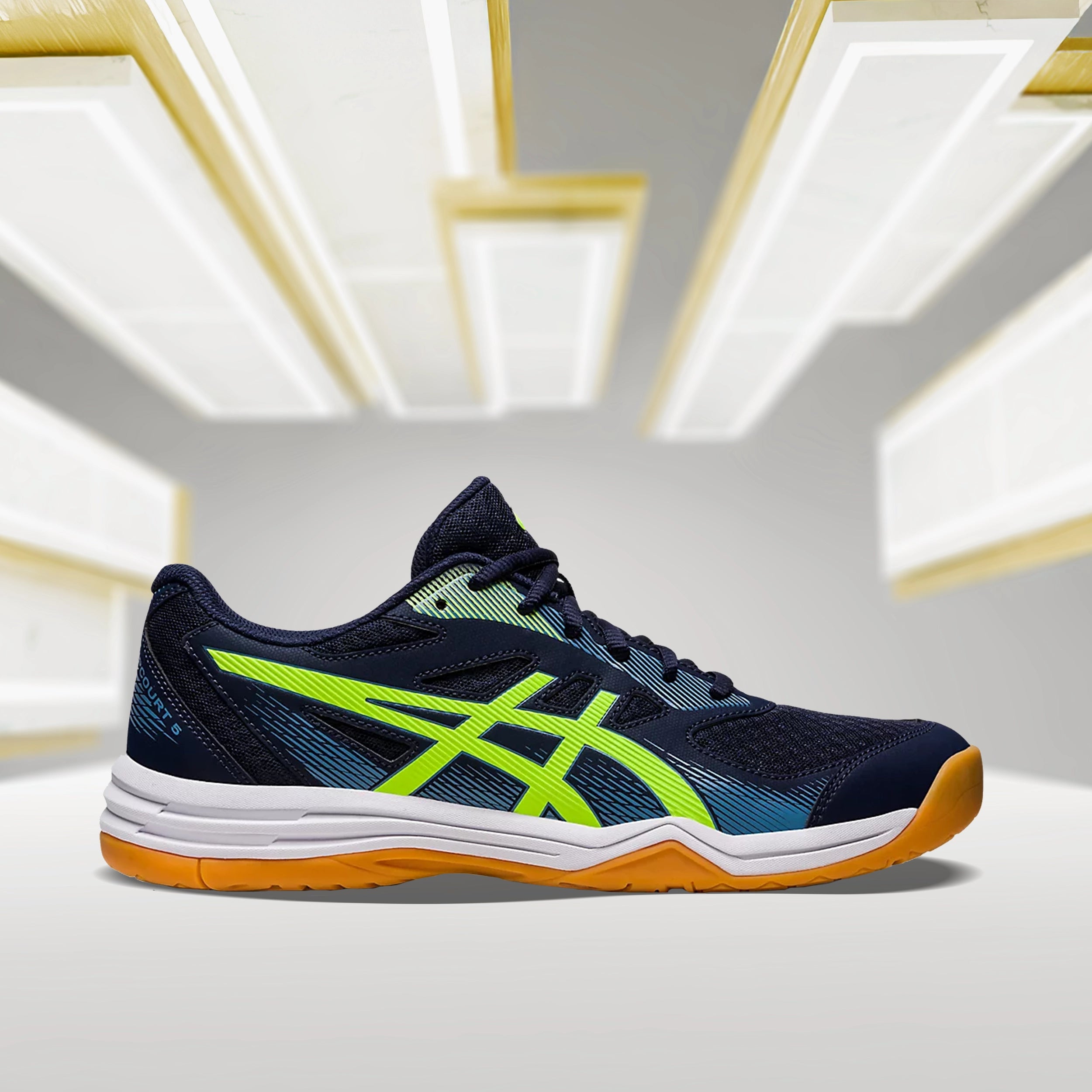 Asics Upcourt 5 (Midnight/ Hazard Green)  Badminton Shoes - InstaSport