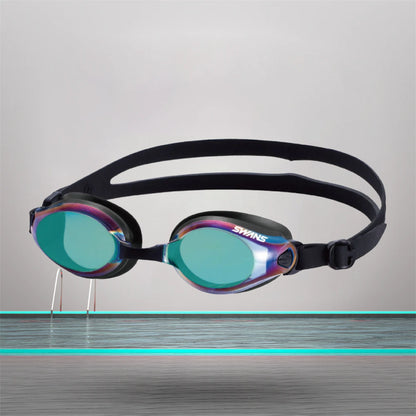 Swans SW-45MEM Swimming Goggle (Navy - Emerald Mirror)