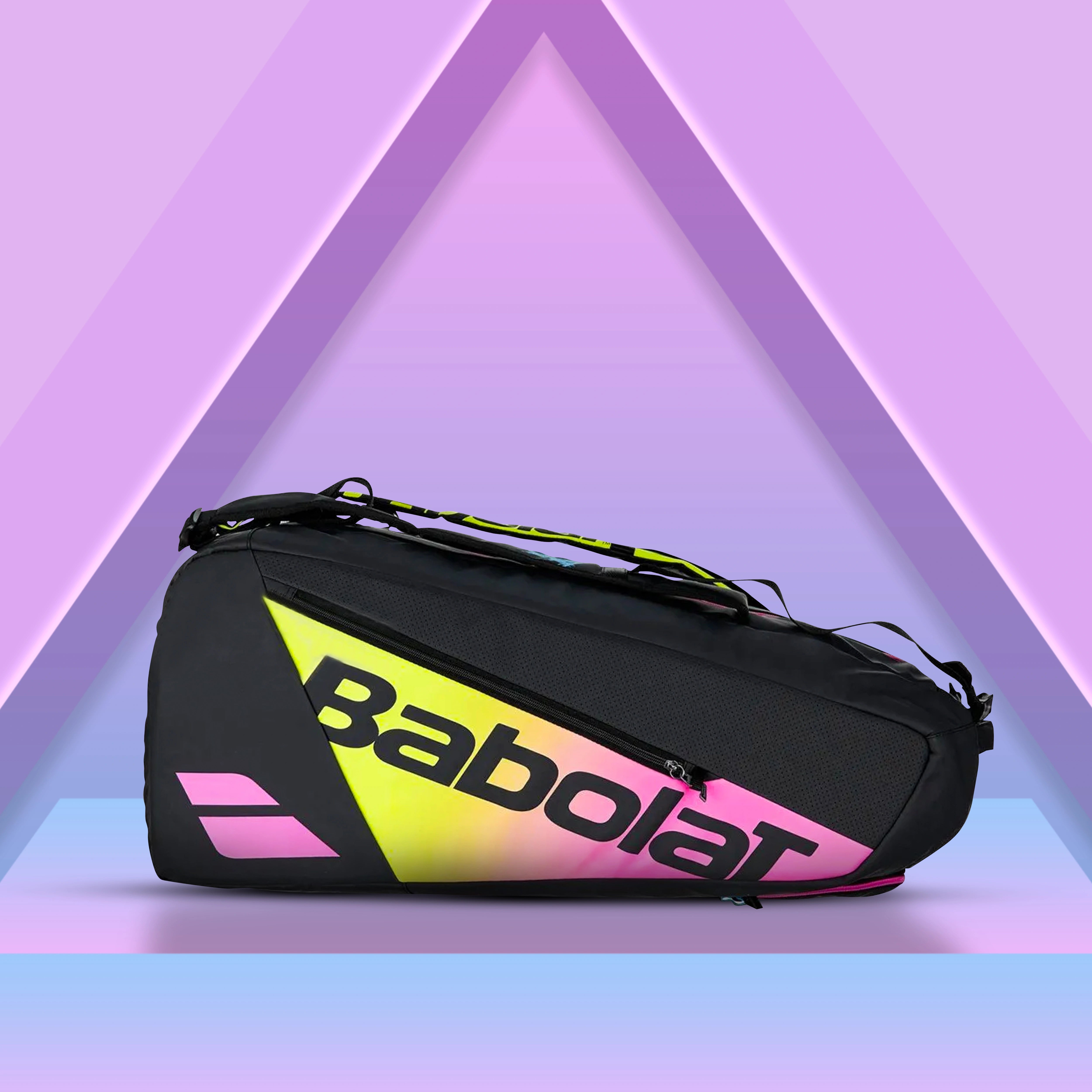 Babolat Pure Aero Rafa RH 6 Tennis Kitbag ( Blue/ Yellow/ Pink) - InstaSport