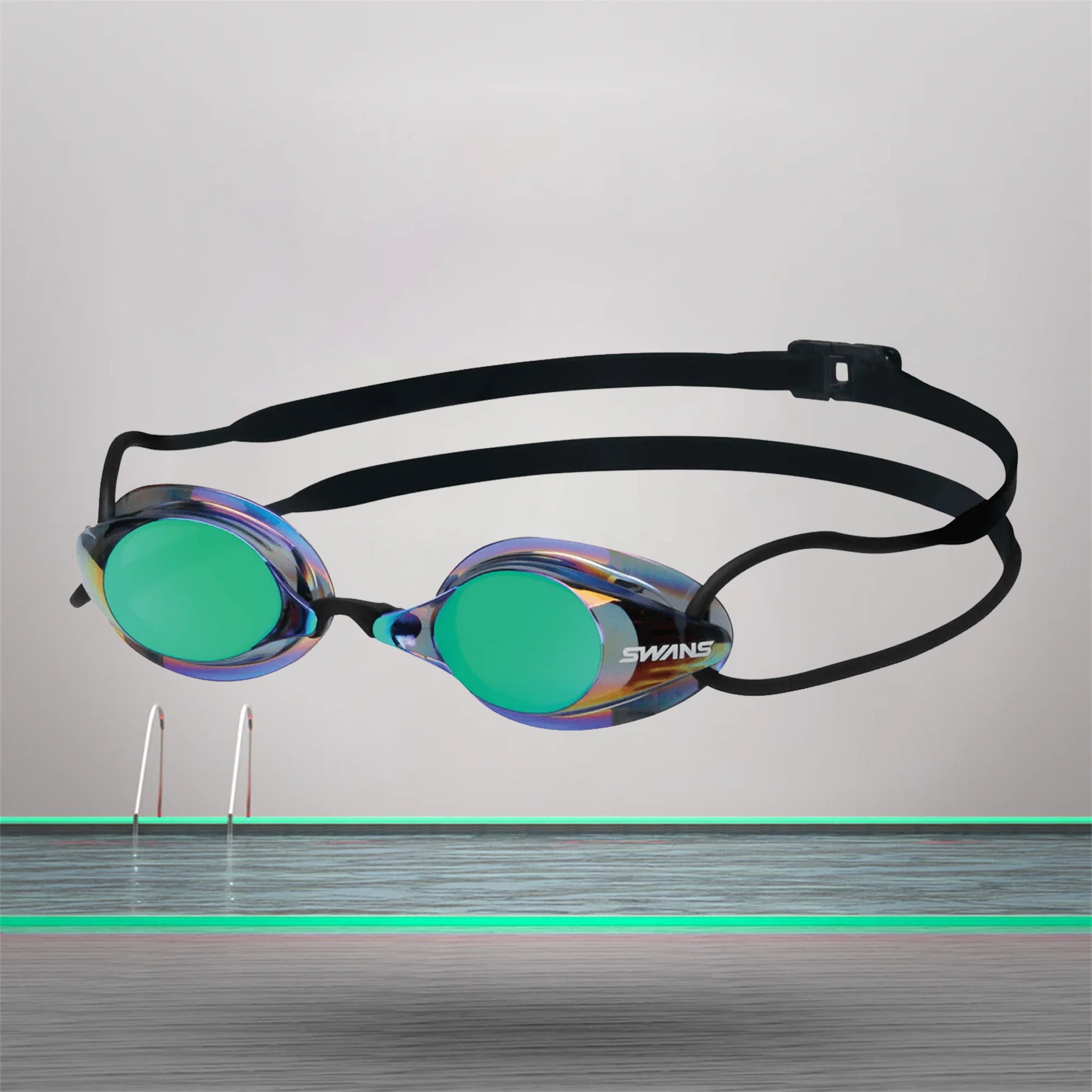 Swans SR-7M Smoke X Emerald Mirror Swimming Goggle - Emerald smoke