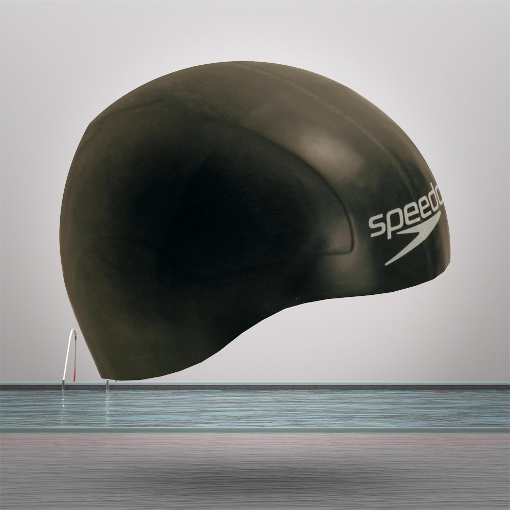 Speedo Unisex Adult Aqua V Swim Cap (Black)