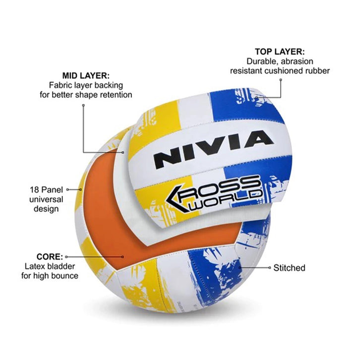 Nivia Kross World Volleyball (Multi Colour) - InstaSport