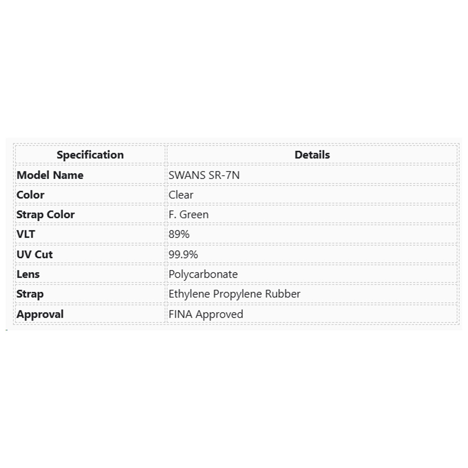 Swans SR-7N Clear Swimming Goggle