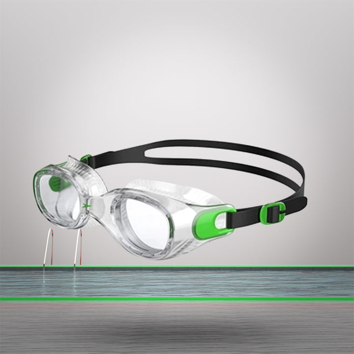 Speedo Unisex Adult Futura Classic Clear - Lens Swim Goggles - Green & Clear