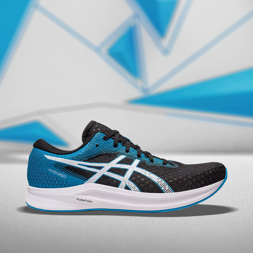 ASICS HYPER SPEED 2 (M) - (BLACK/ISLAND BLUE) - RUNNING SHOES - InstaSport