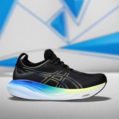 ASICS GEL-NIMBUS 25 (M) - (BLACK/GLOW/YELLOW) - RUNNING SHOES - InstaSport