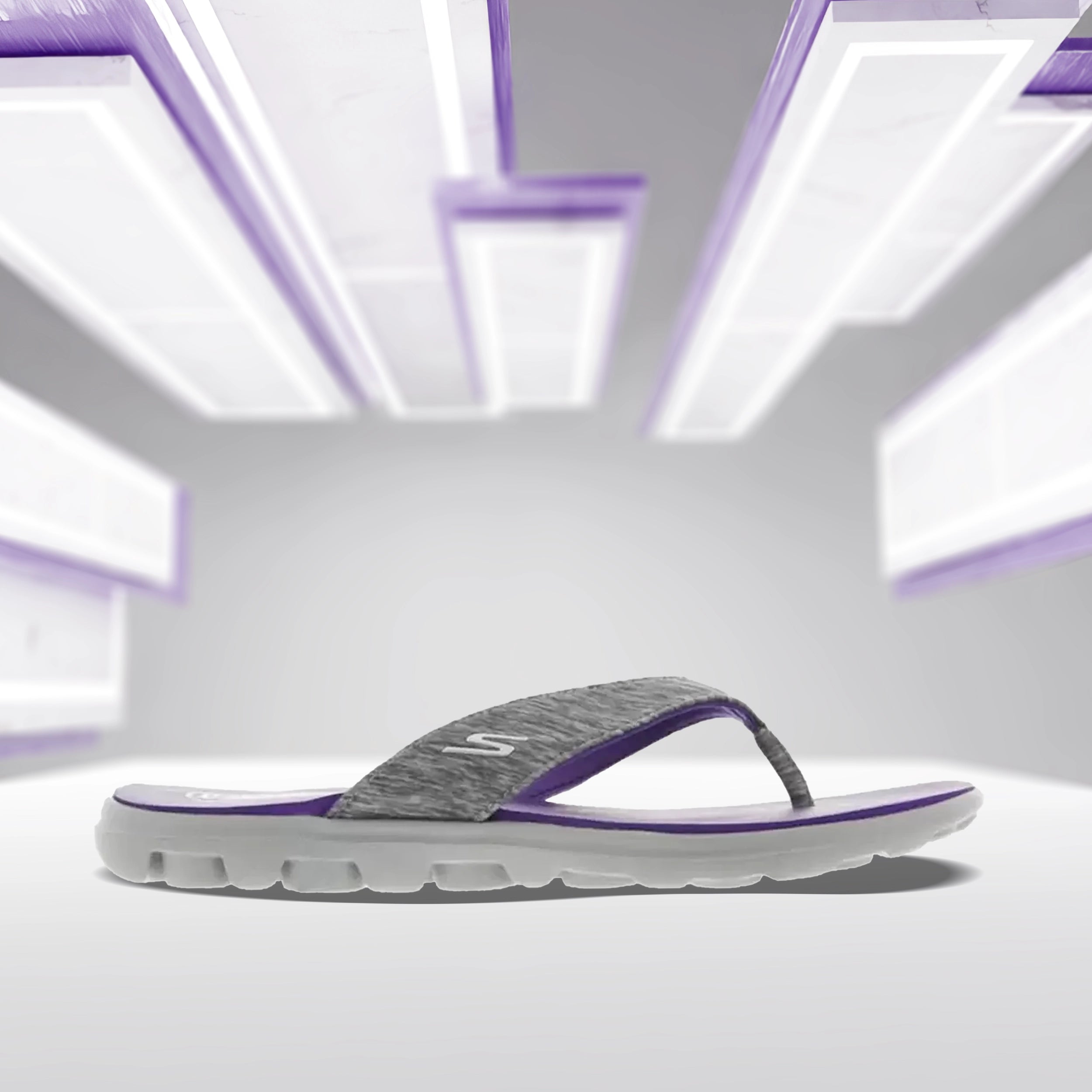 Skechers Women's Grey/Purple Slippers_13631ID-GYPR - InstaSport