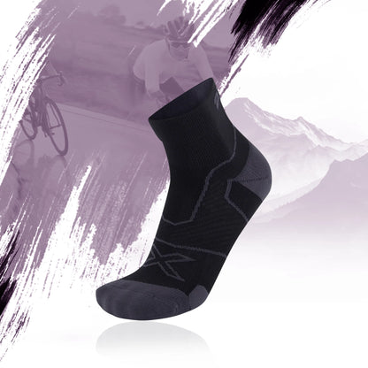 2XU Vectr Cushion 1/4 Crew Sock - Black / Titanium