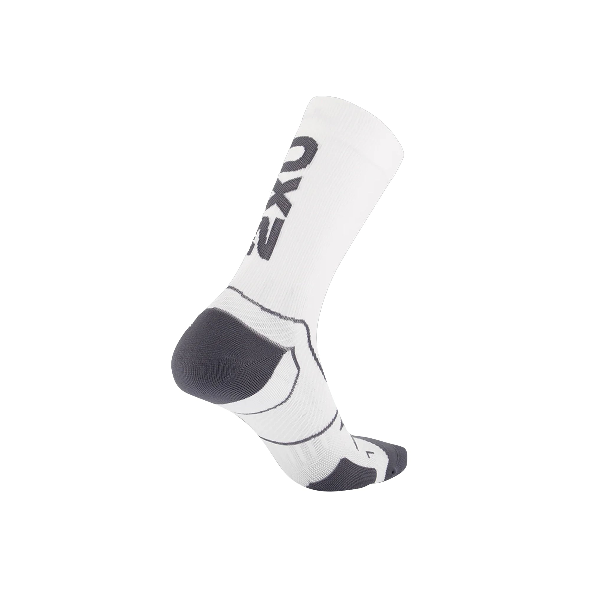 2XU Vectr Cushion Crew Sock - White/Grey