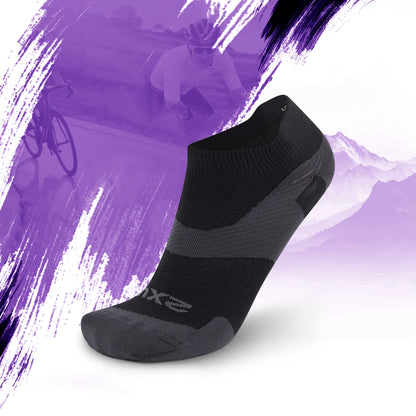 2XU Vectr Ultralight 1/4Crew Socks - Black/Titanium