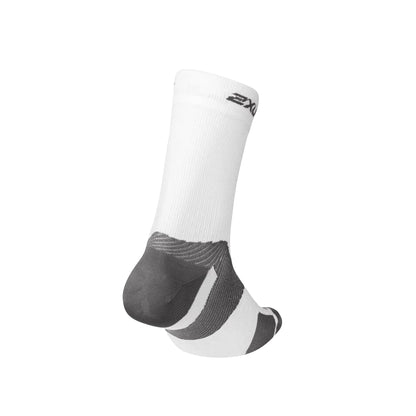 2XU Vectr Ultralight Crew Socks - White/Grey