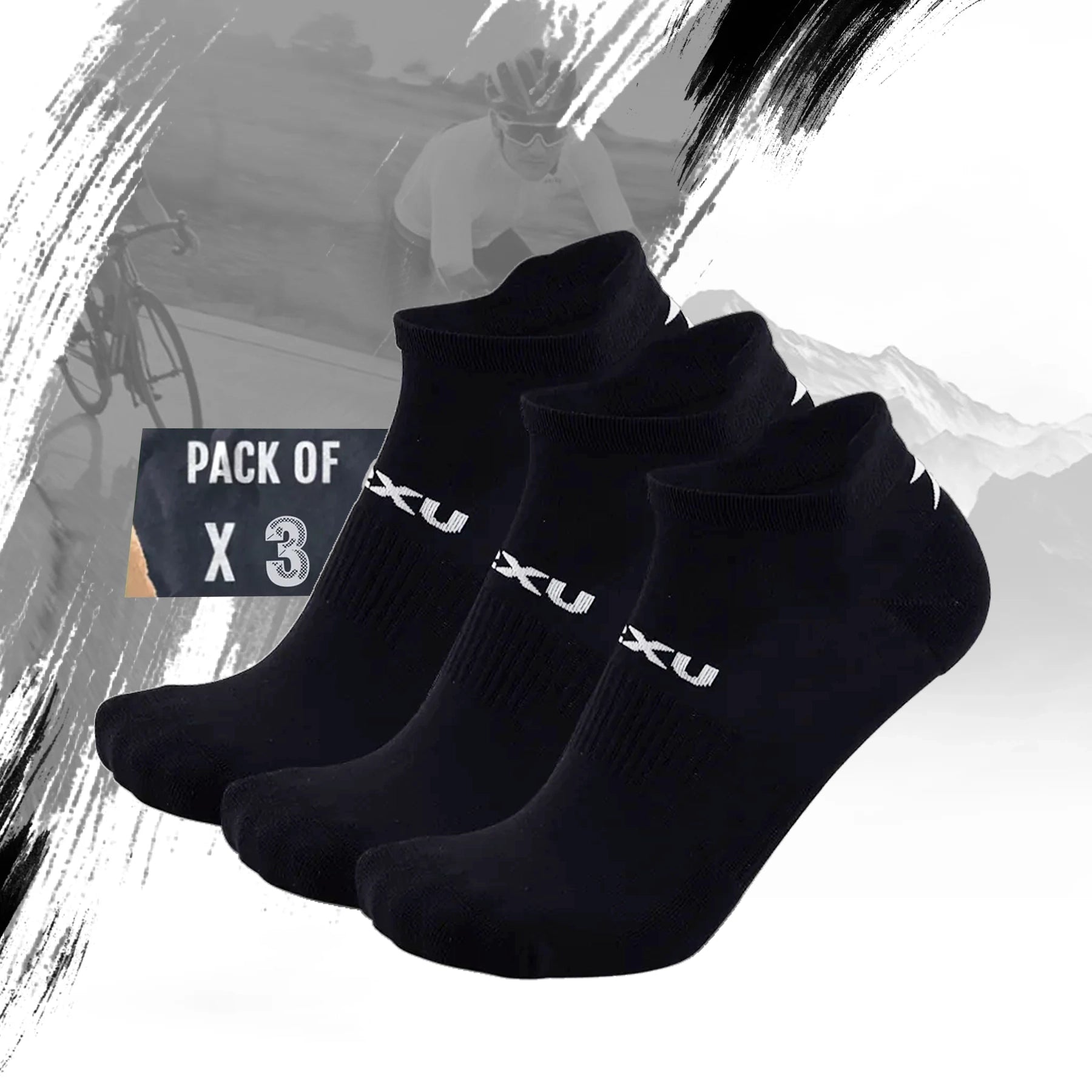 2XU_AnkleSock_3Pack_BlackWhite_Instasport