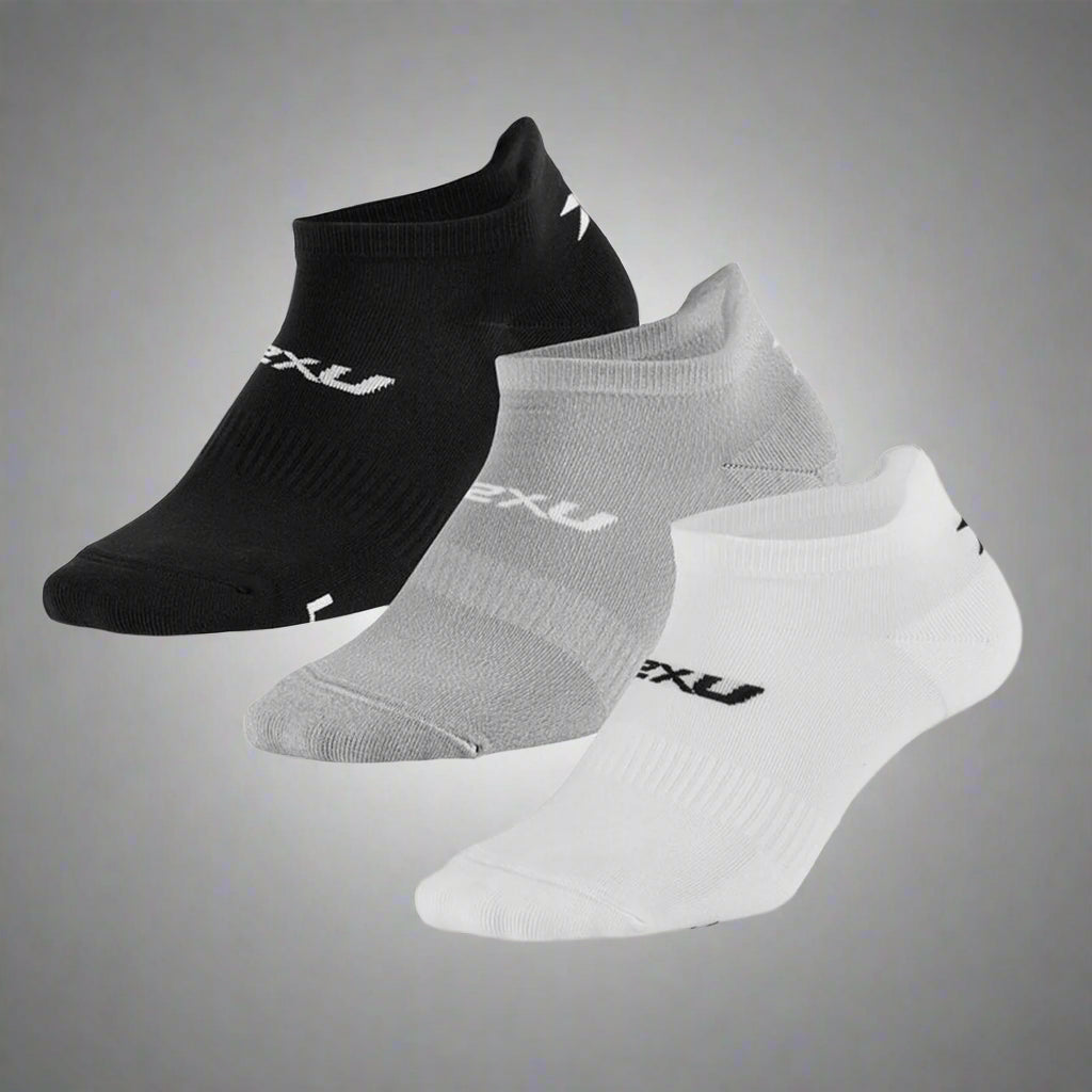 2XU_Ankle_Sock_3Pack_Three_Color_Frontview_Instasport