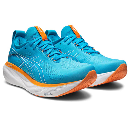 ASICS GEL-NIMBUS 25 (M) - (ISLAND BLUE/ SUN PEACH) RUNNING SHOES - InstaSport