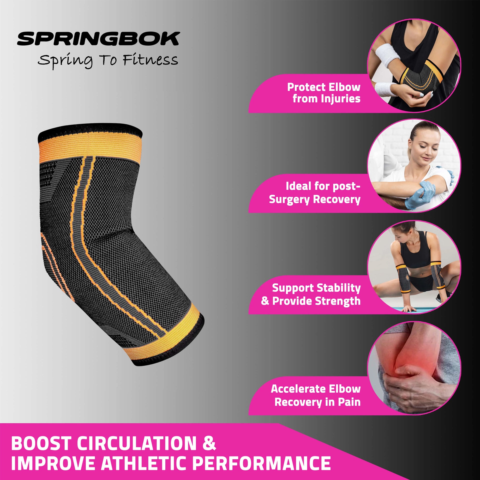 Springbok Elbow Brace Compression Sleeve for Men and Women - InstaSport