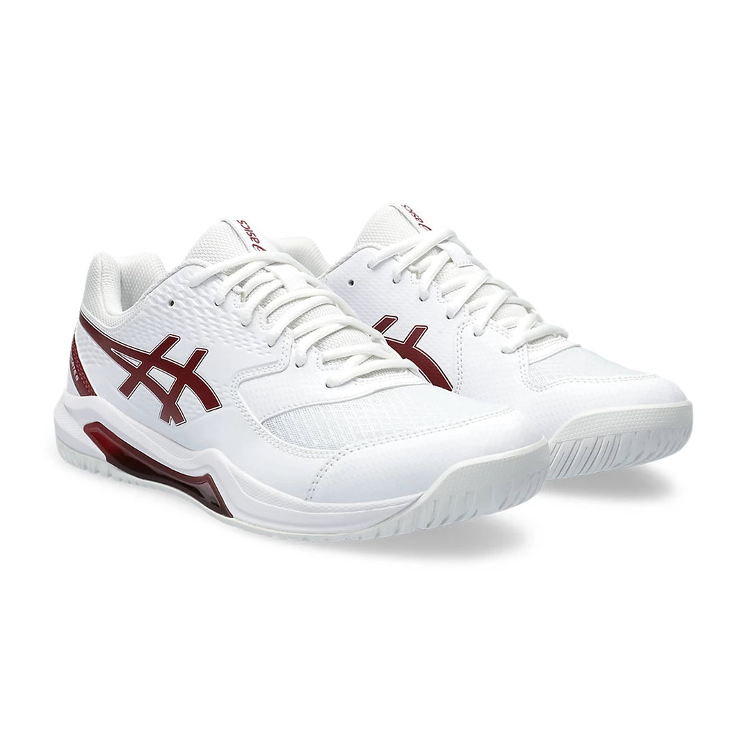 Asics Gel Dedicate 8 Tennis Shoes- White/Antique Red