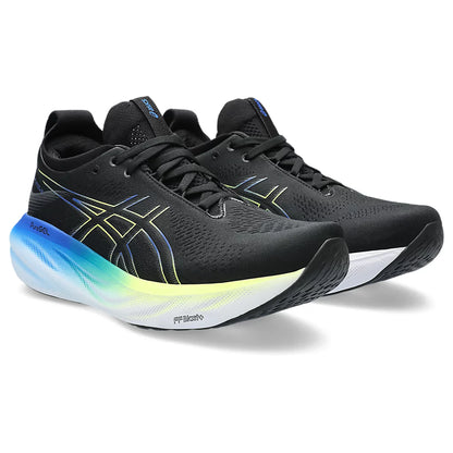 ASICS GEL NIMBUS 25 (W) - (BLACK/ GLOW YELLOW) RUNNING SHOES - InstaSport