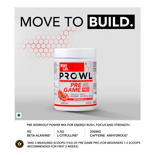 Build Prowl Pre Game Pro - Watermelon - 450 gm - InstaSport