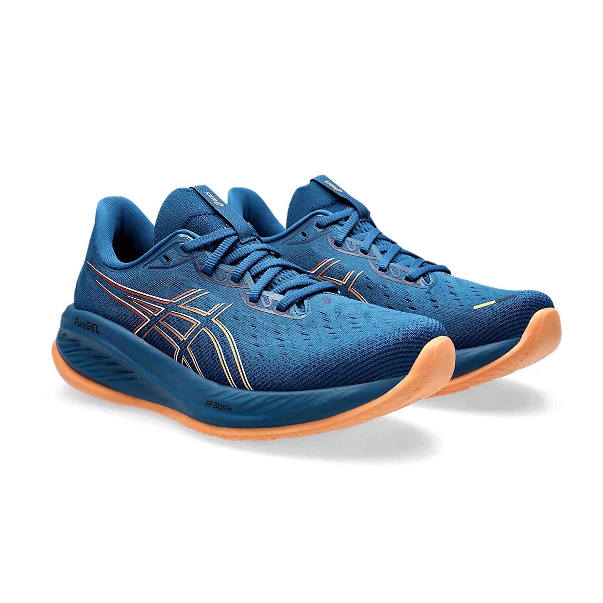 ASICS GEL-CUMULUS 26 MEN'S RUNNING SHOES (RICH NAVY/ FADED ORANGE)