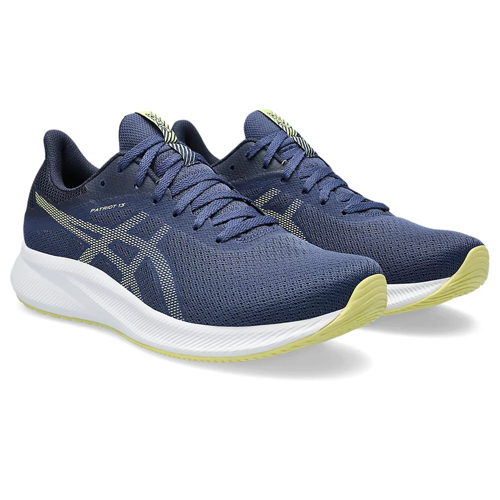 ASICS PATRIOT 13 (M) - DEEP OCEAN/GLOW YELLOW RUNNING SHOES