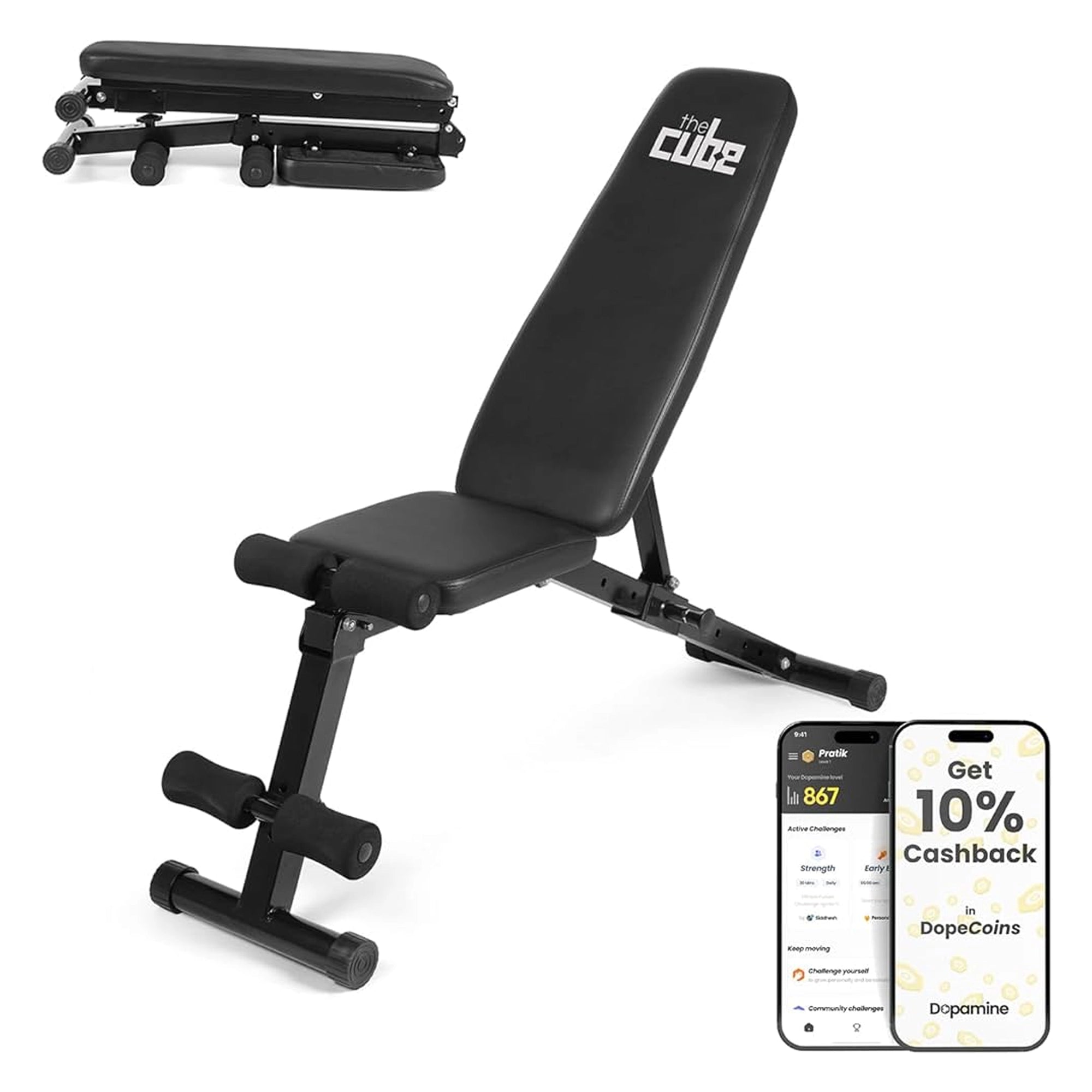 The Cube Adjustable/Foldable Bench Max - Black