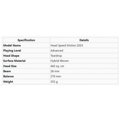 Head Speed Motion 2025 Padel Racquet
