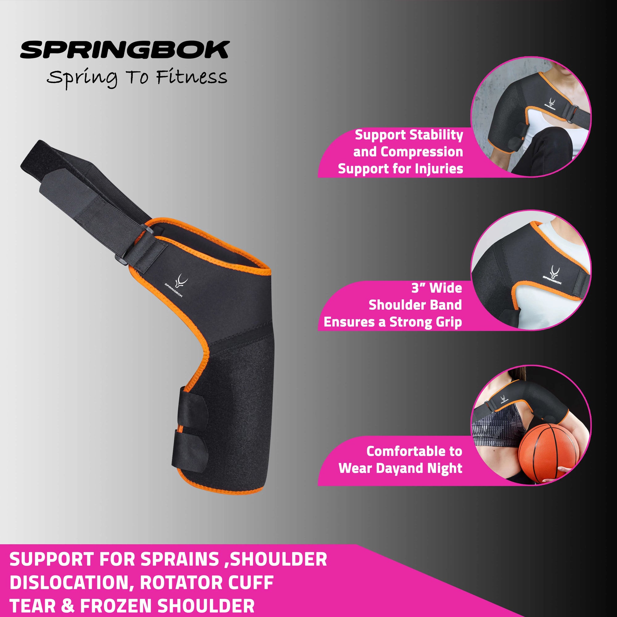 Springbok Shoulder Immobilizer Brace for Men and Women - InstaSport