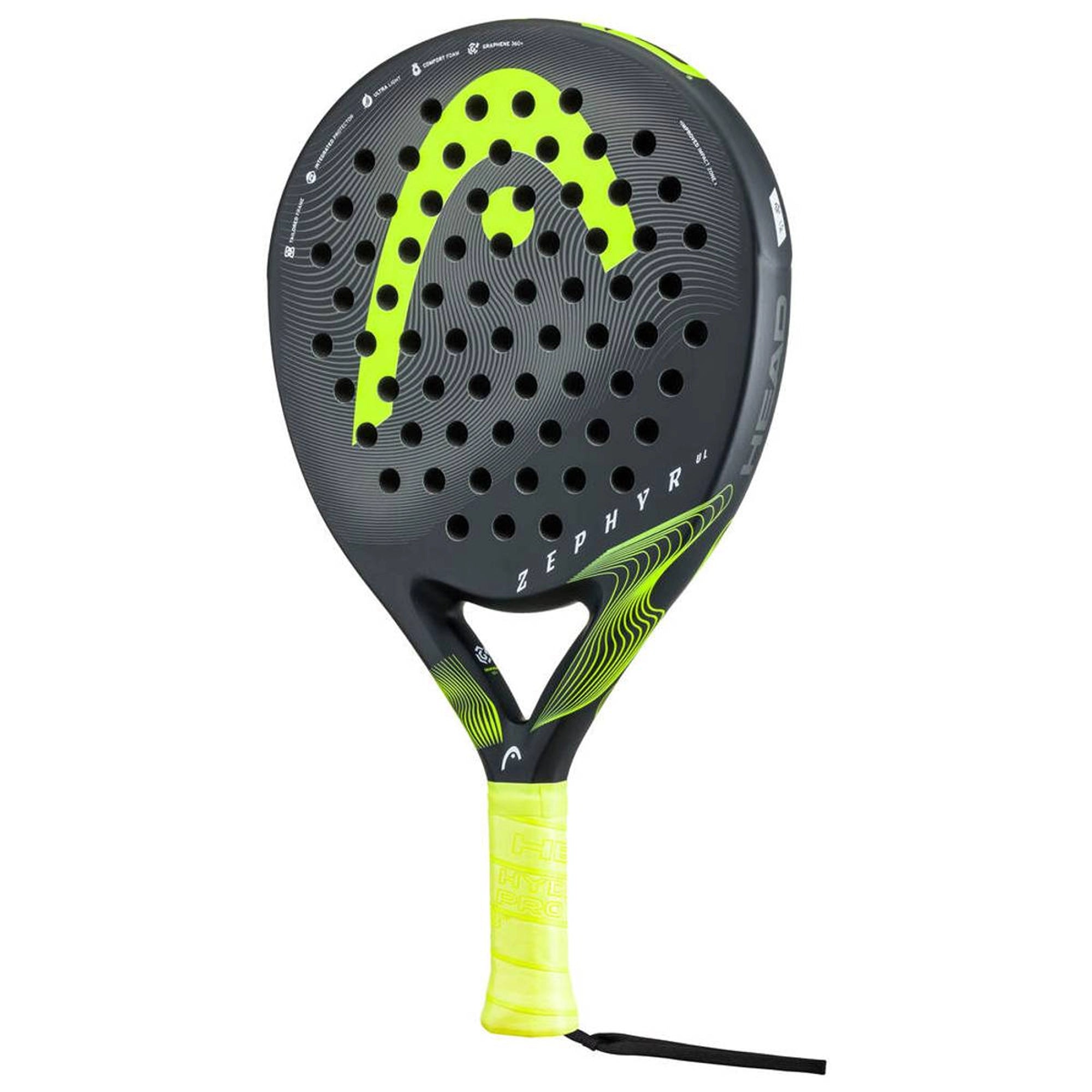 Head Zephyr UL 2023 Padel Racquet- Black/Yellow