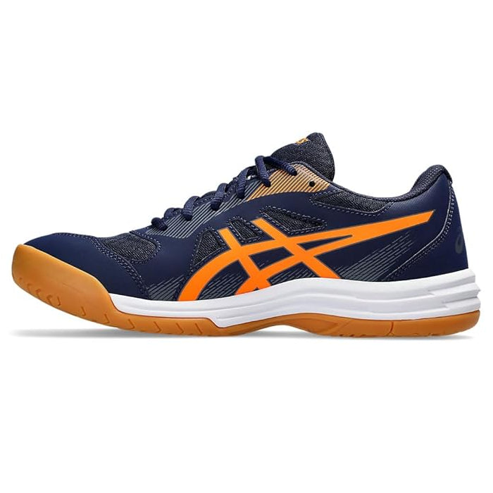 Asics Upcourt 5 (Peacoat/ Shocking Orange ) Badminton Shoes