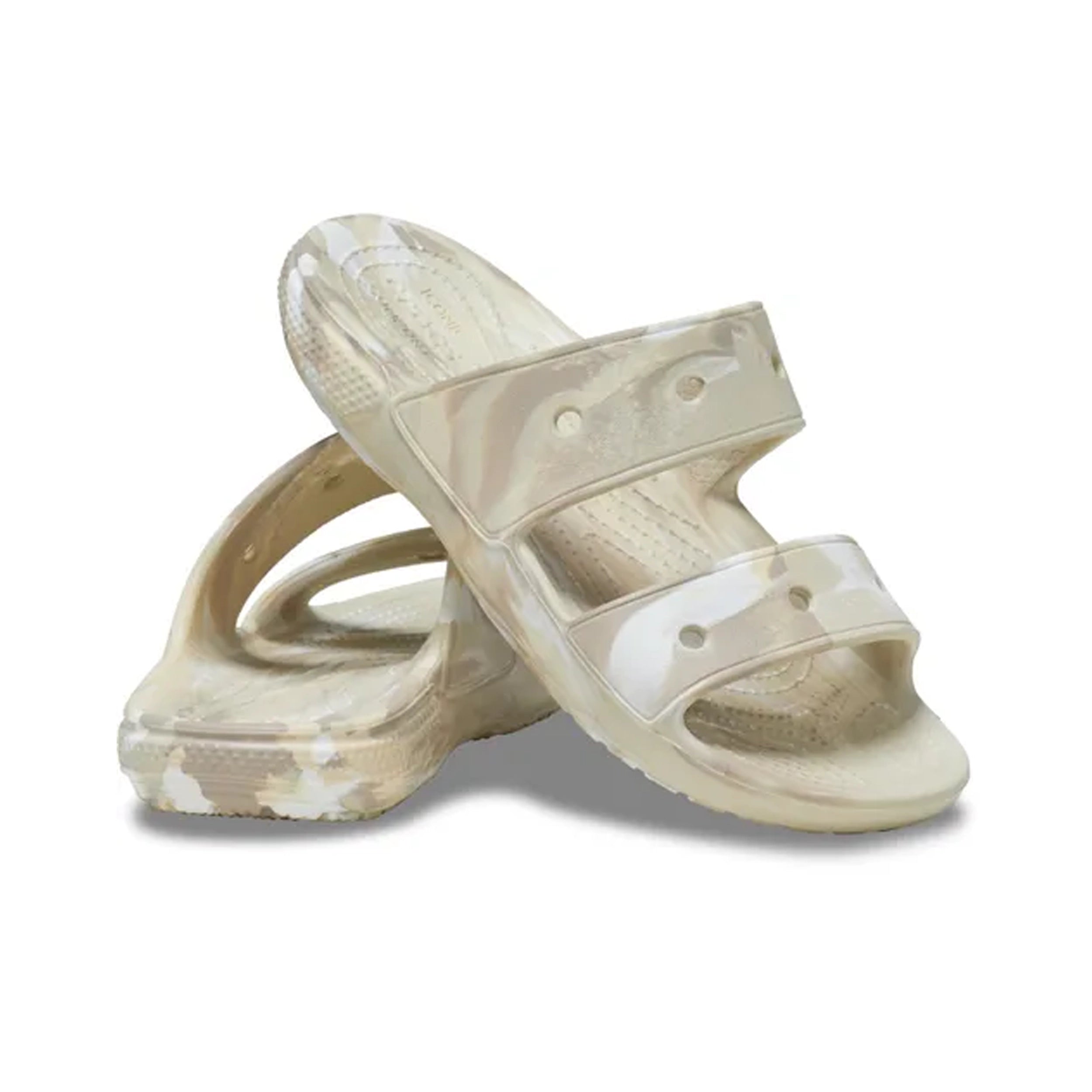 Crocs Men Classic Marbled Sandal/Bone x Multi