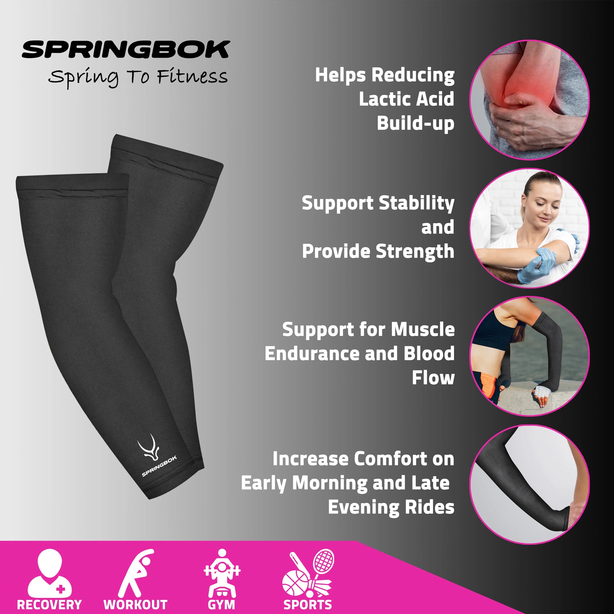 Springbok Elbow Arm Sleeve with Thumb - InstaSport