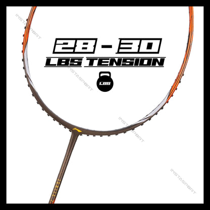 Li-Ning Ignite 7 Badminton Racket (Olive Grey/ Orange) - InstaSport