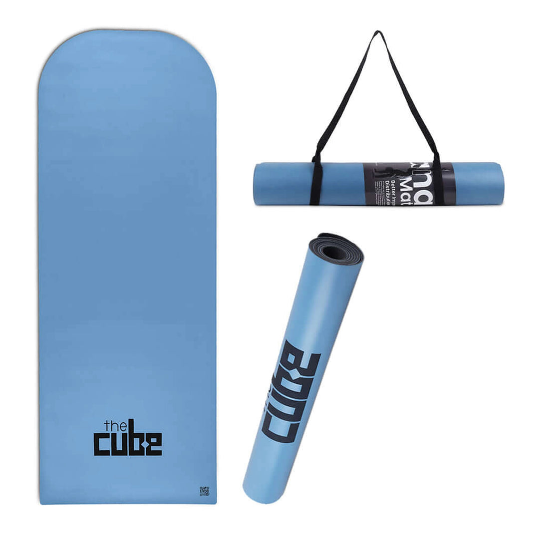 The Cube Prana PU Yoga Mat 4.5MM (Charcoal/Olive Grove/Nirvana Blue)