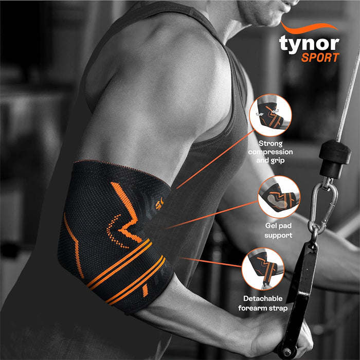 Tynor Air Pro Elbow Support - Black & Orange