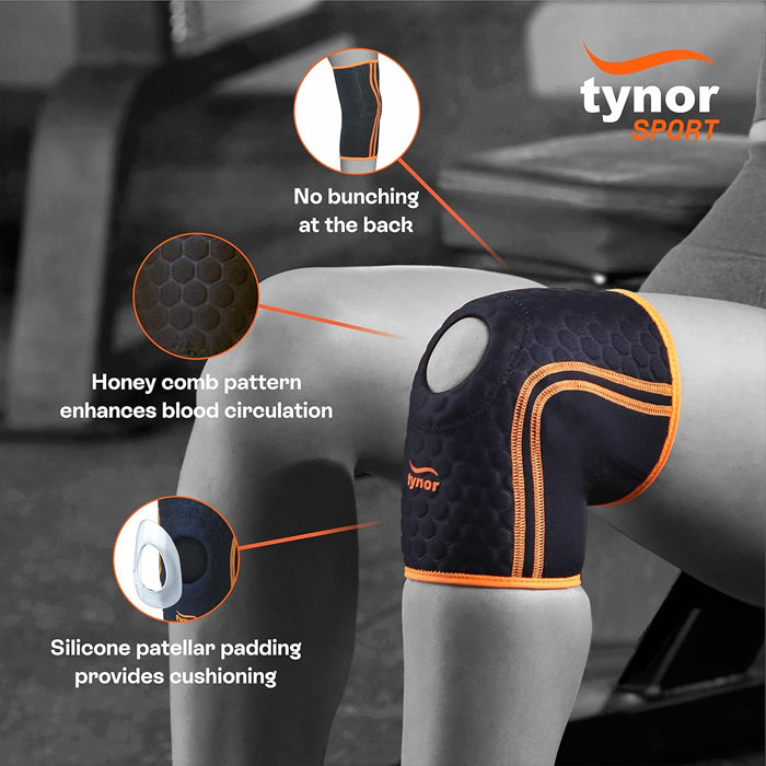 Tynor Knee Cap Neo - Black & Green - InstaSport