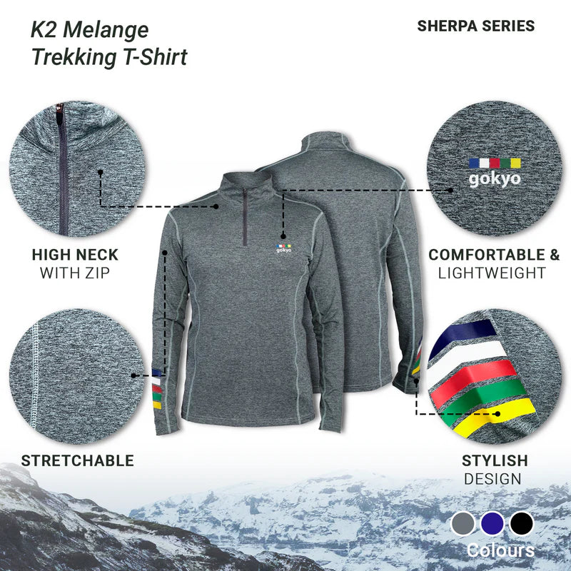 Gokyo K2 Melange Sherpa Series Trekking T-Shirt - InstaSport