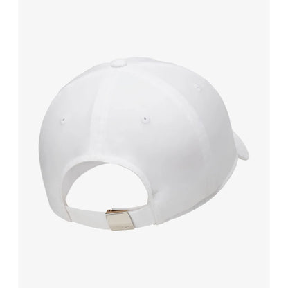 Nike Dri-Fit Club Unstructured Metal Swoosh Cap - White