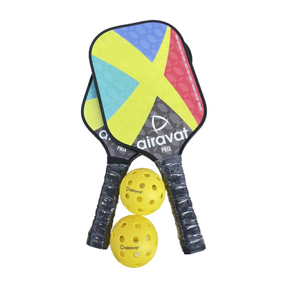 Airavat Prix Pickleball Paddle Set (2 Paddles + 2 Balls + 1 Bag/Assorted Colour)