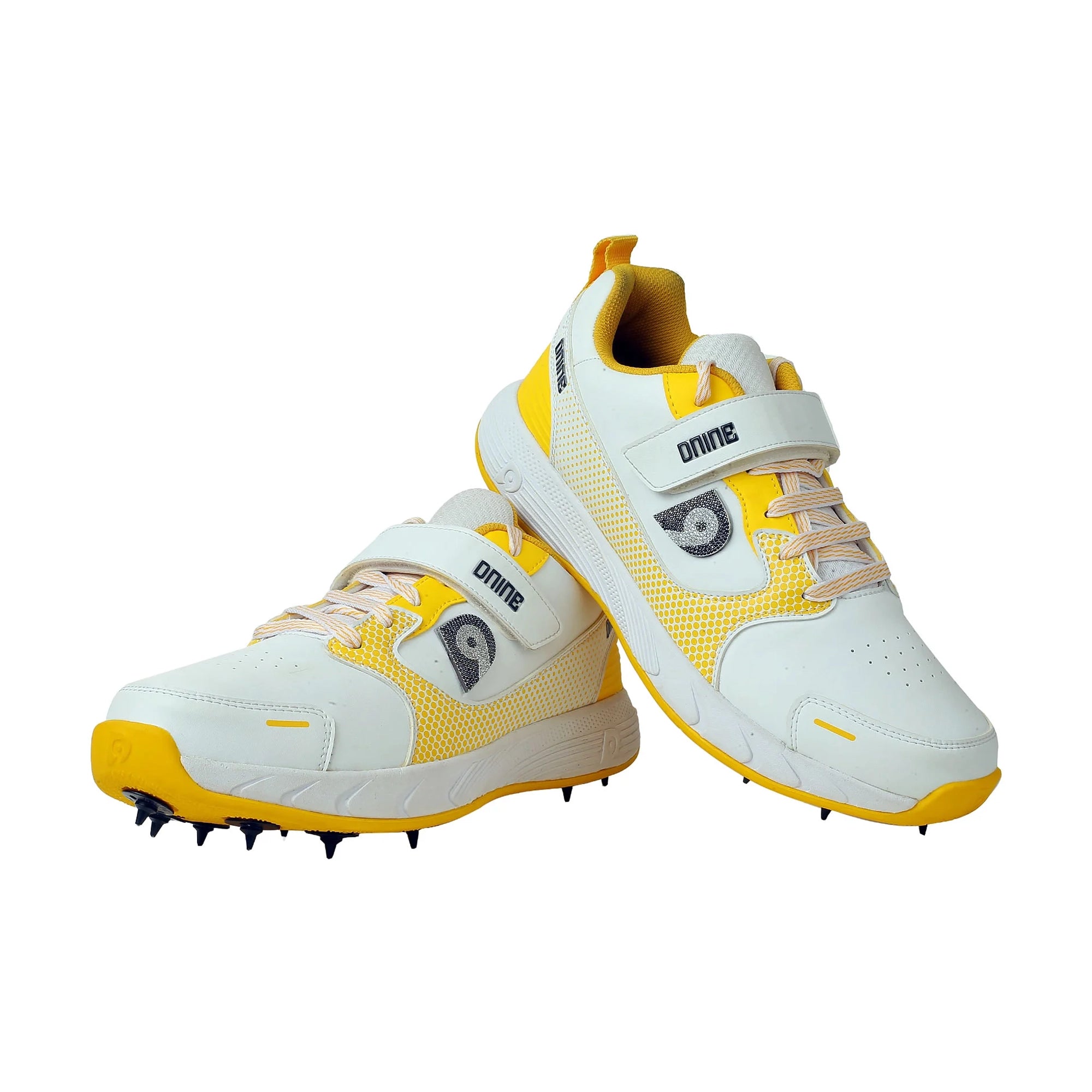 D9 King-2 Bowling Spikes Shoes - White/Yellow